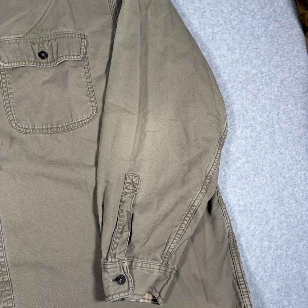 L.L.Bean Hurricane Shirt Button-Up Shirt Mens 2XL Beige Flannel Lined Distressed - Picture 8 of 12